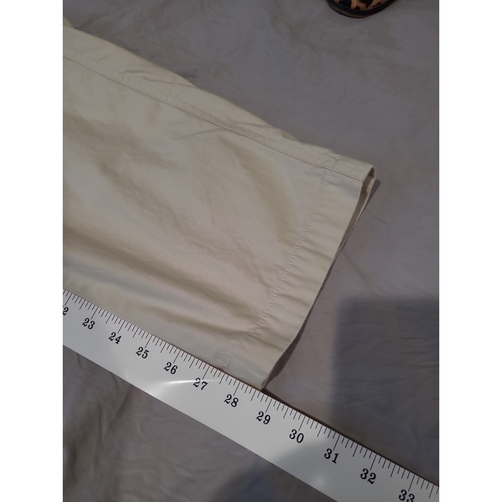 Uniqlo Wide Straight Cargo Pant Elastic back 100% cotton beige Women SZ XS 24-25 - Picture 8 of 9